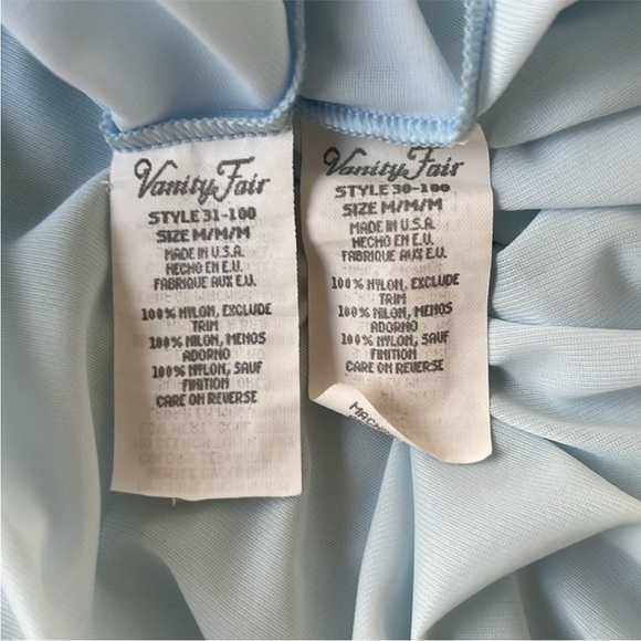 Vintage Vanity Fair Light Blue Nylon Lace Nightgown Robe Set M USA Made - Picture 11 of 15